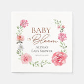 Waterverf Baby in Bloom Baby shower Custom Servet (Voorkant)