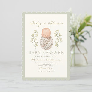 Waterverf Baby in Bloom Elegant Baby shower Kaart