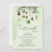 Waterverf Baby is koud buiten Baby shower Invi Kaart (Voorkant)