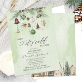 Waterverf Baby is koud buiten Baby shower Invi Kaart