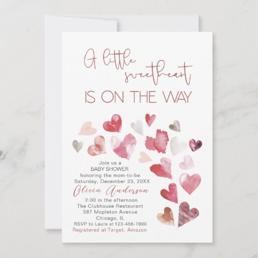 Waterverf Baby is koud buiten Baby shower Invi Kaart (Voorkant)