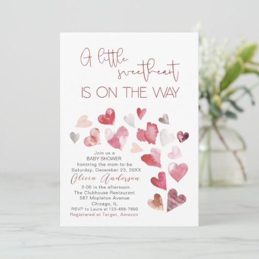 Waterverf Baby is koud buiten Baby shower Invi Kaart (Staand voorkant)