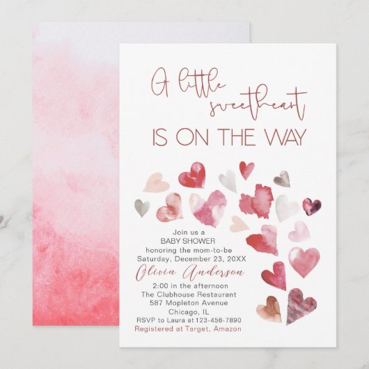 Waterverf Baby is koud buiten Baby shower Invi Kaart (Voorkant / Achterkant)