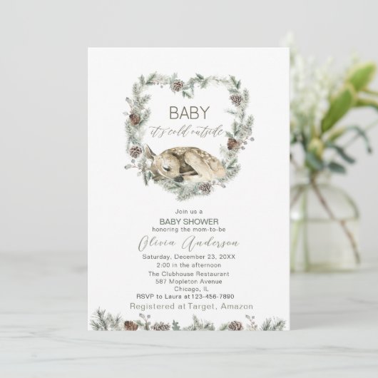 Waterverf Baby is koud buiten Baby shower Kaart (Staand voorkant)