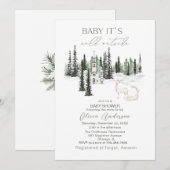 Waterverf Baby is koud buiten Baby shower Kaart (Voorkant / Achterkant)