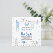 Waterverf baby jongen kaart (Staand voorkant)