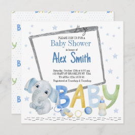 Waterverf baby jongen kaart