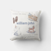 Waterverf Baby Jongen Kinderkamer Geboorte Statist Kussen (Voorkant)