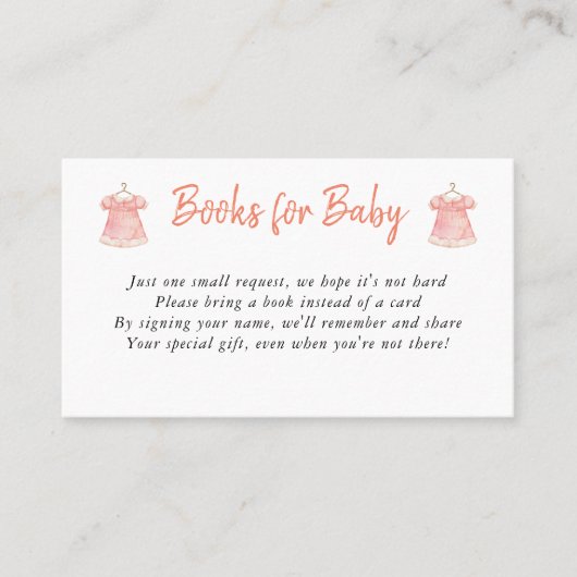 Waterverf Baby Jurk Boeken voor Baby Kaart Invoege Contactkaartje (Voorkant)