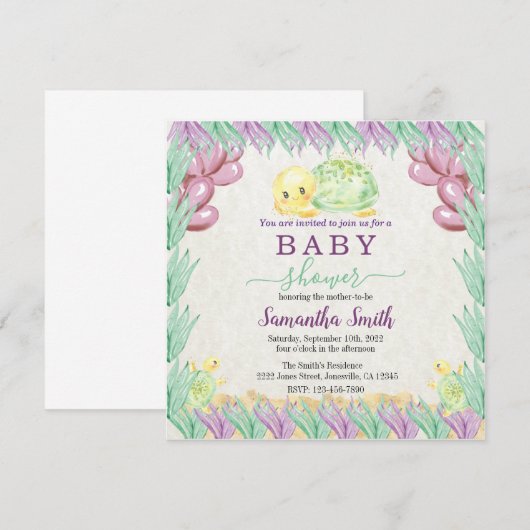 Waterverf Baby Kaart (Voorkant / Achterkant)