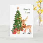 Waterverf Baby Kerstmis Kaart (Gele Bloem)