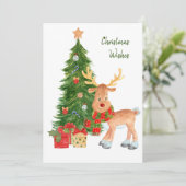 Waterverf Baby Kerstmis Kaart (Staand voorkant)