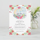 Waterverf Baby Koala met maanuitnodiging Kaart (Staand voorkant)