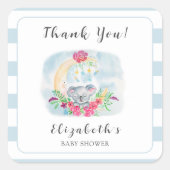 Waterverf Baby Koala met maanuitnodiging Vierkante Sticker (Voorkant)
