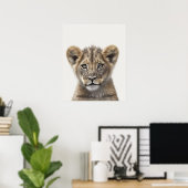 Waterverf Baby Lion Kind Nursery Oerwoud Safari Poster (Thuiskantoor)
