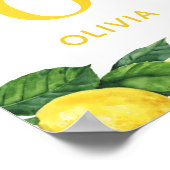 Waterverf baby-monogram citrusvruchten. Lemon nurs Poster (Hoek)