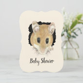 Waterverf Baby muis Baby shower Kaart (Staand voorkant)