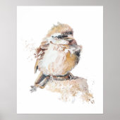 Waterverf Baby mus met ruches veren Poster (Voorkant)