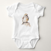 Waterverf Baby mus met ruches veren Romper (Voorkant)