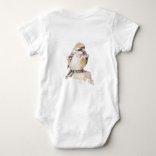 Waterverf Baby mus met ruches veren Romper (Achterkant)