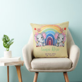 Waterverf Baby Olifanten met Regenboog Geboorte St Kussen (Stoel)
