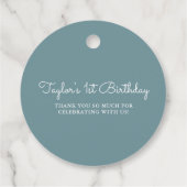 Waterverf Baby Olifantprins Tropische Verjaardag Bedankjes Labels (Achterkant)