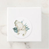 Waterverf Baby Olifantprins Tropische Verjaardag Bedankjes Labels (In situ)