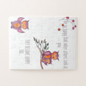 Waterverf Baby Owl Nursery Wall Art Legpuzzel (Horizontaal)