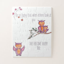 Waterverf Baby Owl Nursery Wall Art Legpuzzel