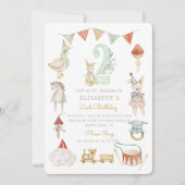 Waterverf Baby Paddestoel Whimsical 2e Verjaardag Kaart (Voorkant)