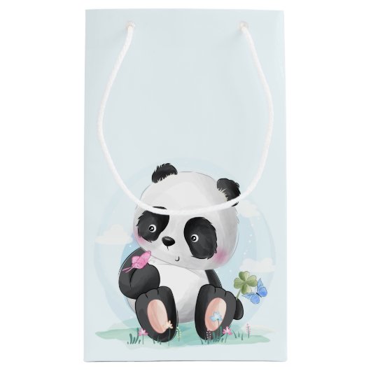 Waterverf Baby Panda Beer Klein Cadeauzakje (Achterkant)