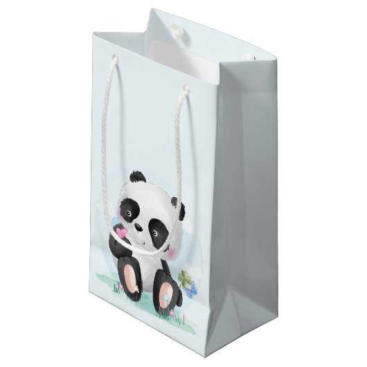 Waterverf Baby Panda Beer Klein Cadeauzakje (Voorkant Gekanteld)