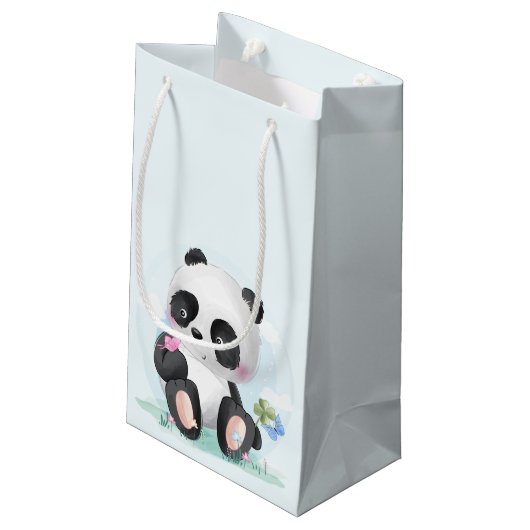 Waterverf Baby Panda Beer Klein Cadeauzakje (Achterkant Gekanteld)