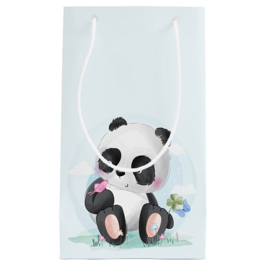 Waterverf Baby Panda Beer Klein Cadeauzakje (Voorkant)