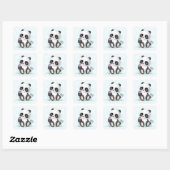 Waterverf Baby Panda Beer Vierkante Sticker (Vel)