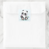 Waterverf Baby Panda Beer Vierkante Sticker (Tas)