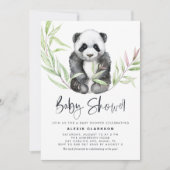 Waterverf Baby Panda Greenery Baby shower Kaart (Voorkant)