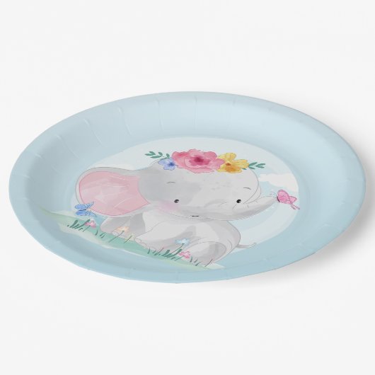 Waterverf Baby Papieren Bordje (Gekanteld)