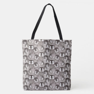 Waterverf Baby Penguin Patroon  Tote Bag