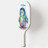 Waterverf Baby Pinguïn Modern Monogram Pickleball Paddle (Links)