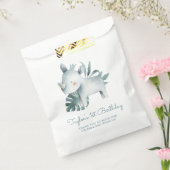 Waterverf Baby Rhinoceros Oerwoud Kinderen Verjaar Bedankzakje (Gezegeld)