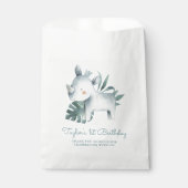 Waterverf Baby Rhinoceros Oerwoud Kinderen Verjaar Bedankzakje (Voorkant)