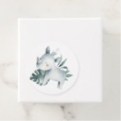 Waterverf Baby Rhinoceros Prince Oerwoud Verjaarda Bedankjes Labels (In situ)