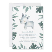 Waterverf Baby Safari Birthday Partij