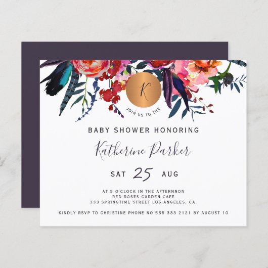 Waterverf baby shower (Voorkant / Achterkant)