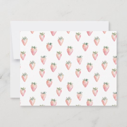 Waterverf Baby shower aardbei Bedankkaart (Achterkant)