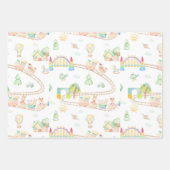 Waterverf Baby shower-Baby Speelgoedtrainingspatro Inpakpapier Vel (Voorkant 3)