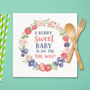Waterverf baby shower Berry Sweet Servet