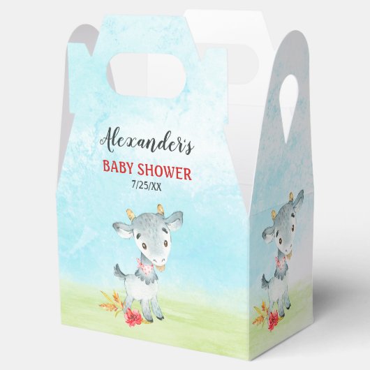Waterverf Baby shower Boerderij Bedankdoosjes (Geopend)