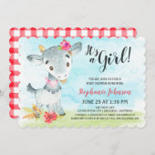 Waterverf Baby shower  Boerderij Kaart (Voorkant / Achterkant)